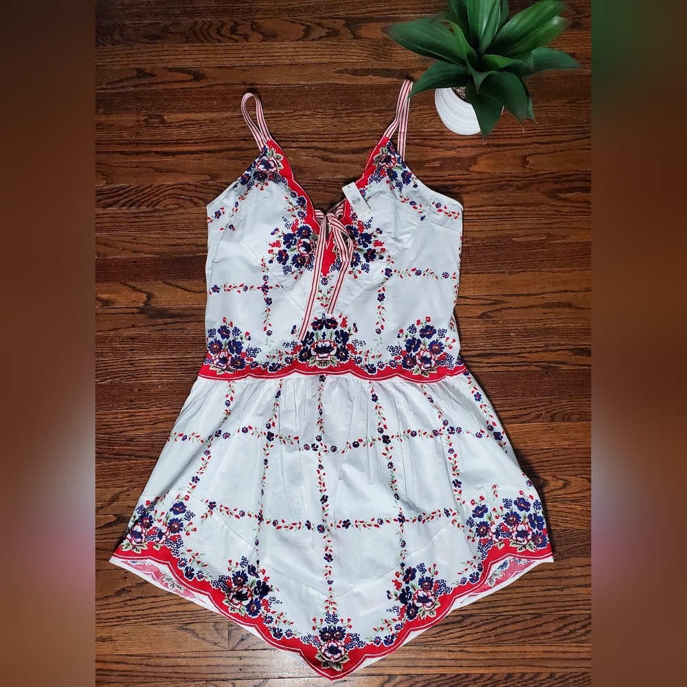 Celandine By Anthropologie NWT Plunge-Neck Drop-Waist Cotton Midi Dress Size XL - Picture 8 of 16